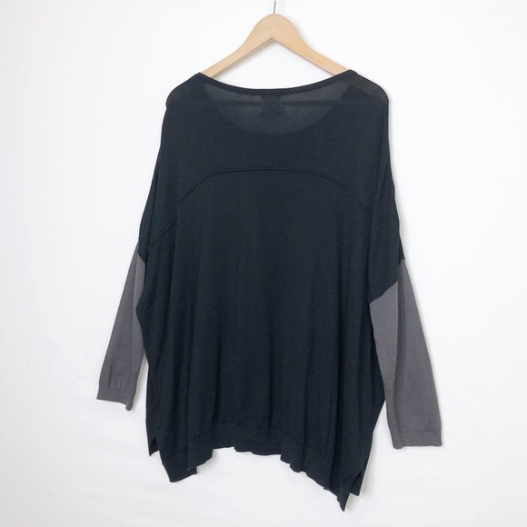 Planet, black and gray color block oversized sweater - Picture 5 of 9